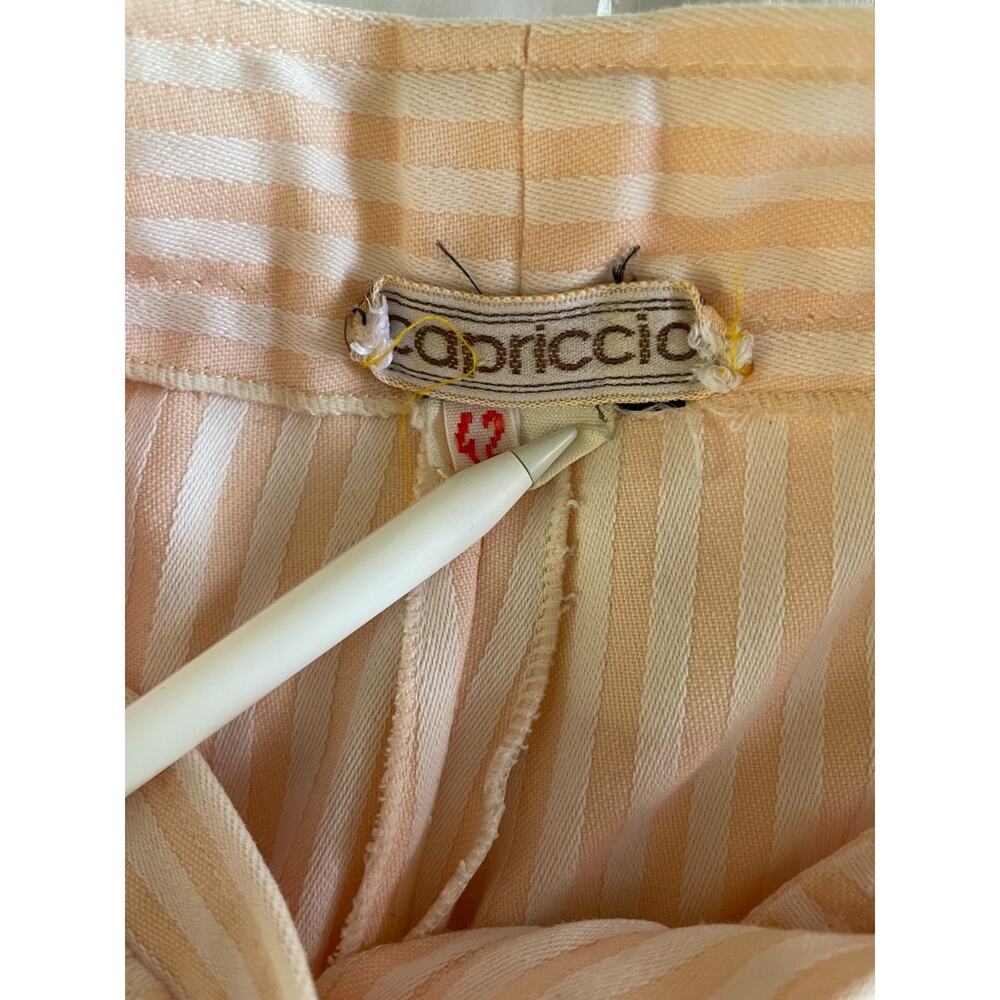 Vintage 80s 90s High Waist Trousers Pleated Pants Striped Preppy Coastal Grandma - Picture 5 of 8